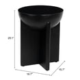 thumbnail image 2 of Tume Side Table Black End Table, Modern Style, Painted Mango Wood round shape tabletop, Mango Wood, Indoor Living, 2 of 2