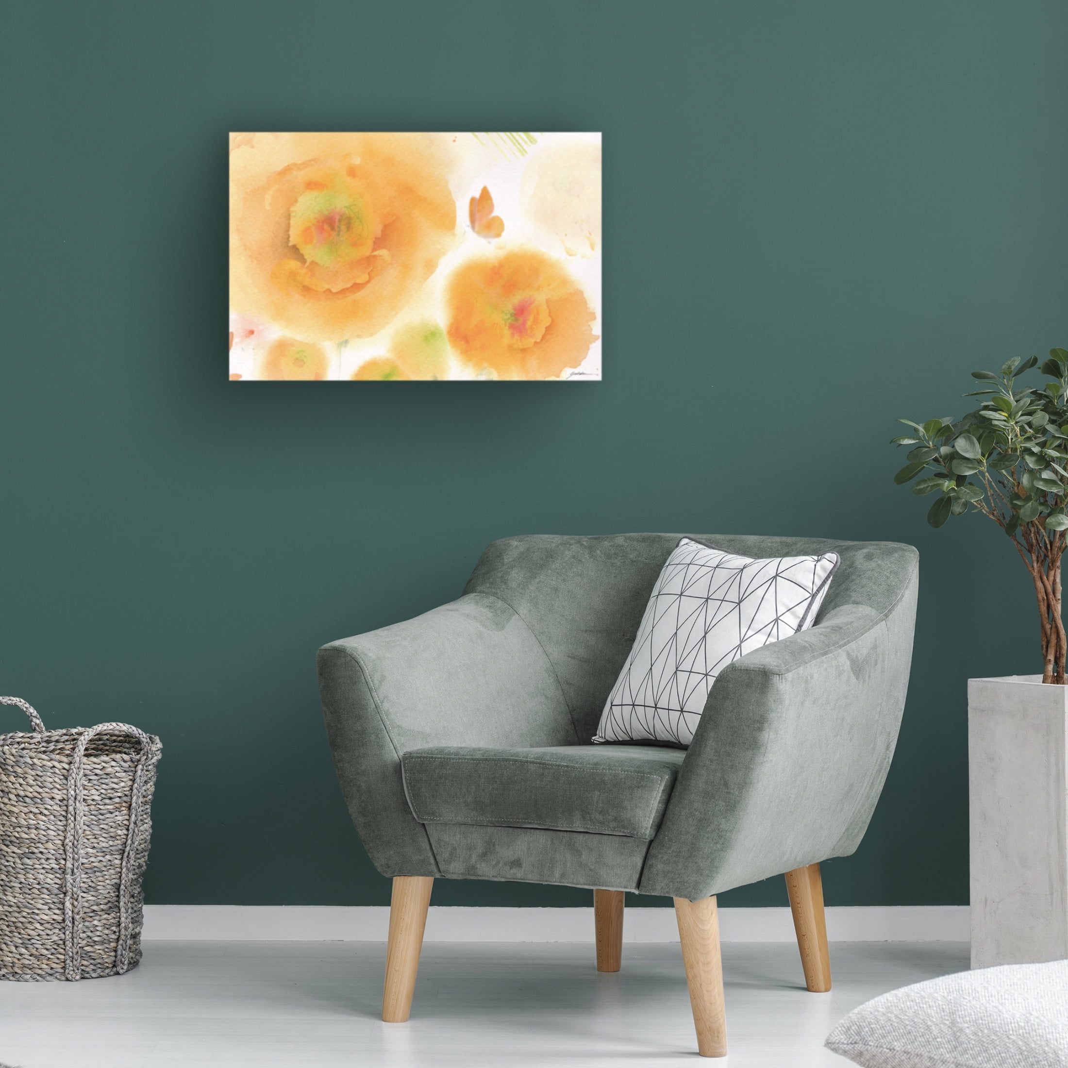 Canvas Wall Art - Sheila Golden 'Peace' Wall Art for Living Room, Bedroom, or Office Décor by Trademark Fine Art - 19 x 12 Inches
