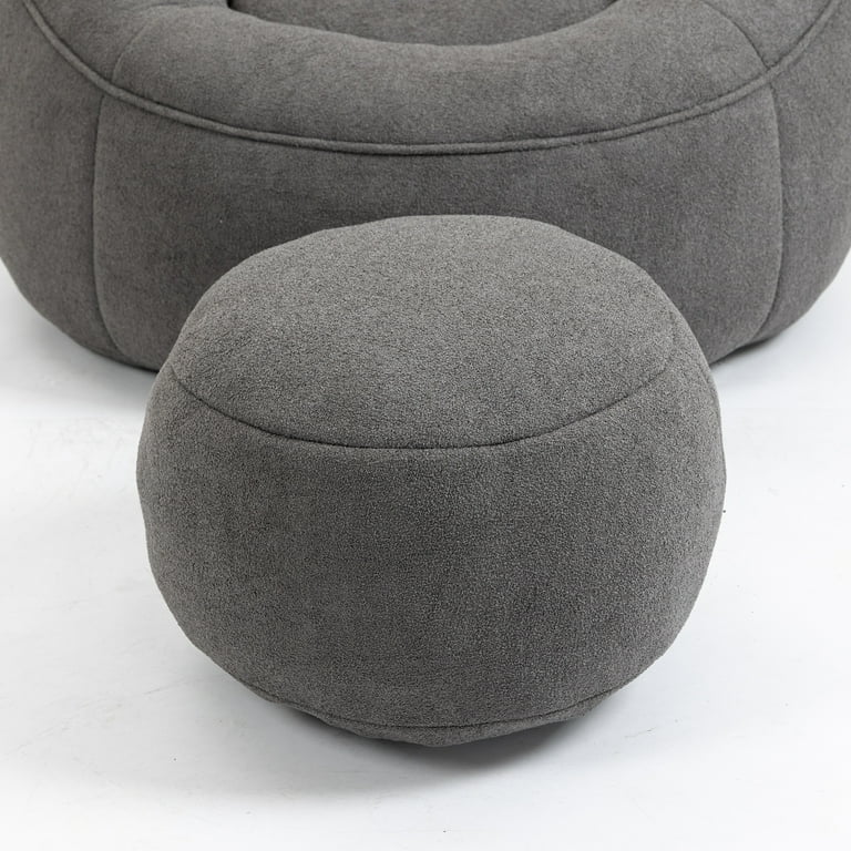PORKISS Oversized Bean Bag Chair with Ottoman, Memory Foam