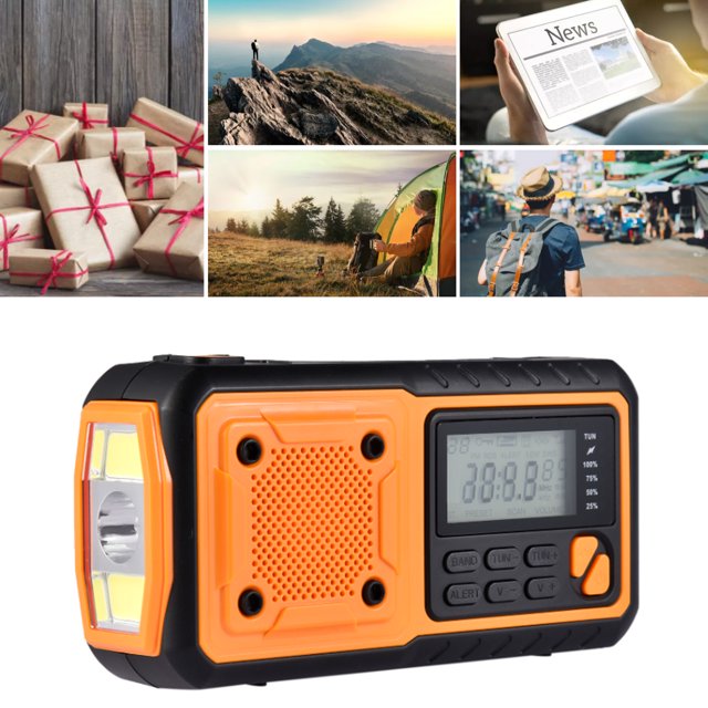 Radios meteorológicas de emergencia multifuncionales portátiles digitales impermeables para acampar Ndcxsfigh Para estrenar