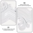 thumbnail image 3 of OULII 4 Pcs Decorative Molding Corners PVC Ceiling Decoration Indoor Use White, 3 of 8