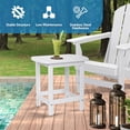 thumbnail image 5 of Nalone Outdoor Side Table, HDPE Adirondack End Table, Weather Resistant Small Patio Table, Outside Furniture for Garden, Pool and Yard(Rectangular,White), 5 of 7