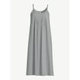 thumbnail image 5 of Joyspun Women’s Cotton Blend Pleated Neck Sleeveless Midi Nightgown, Sizes S to 5X, 5 of 5