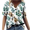 thumbnail image 1 of T-shirts Graphiques pour Femmes T-Shirts de Mode pour Femmes Imprimés Décontractés Col en V Manches Courtes T-Shirts Amples Hauts Manches Courtes pour Femmes Hauts Manches Courtes pour Femmes Soyez Gentille T-Shirts pour Femmes, 1 of 4