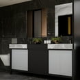 thumbnail image 2 of Zilara 84 in W Black and Grey Double Bath Vanity, Castle Grey Marble Top and Faucet Set, 2 of 12