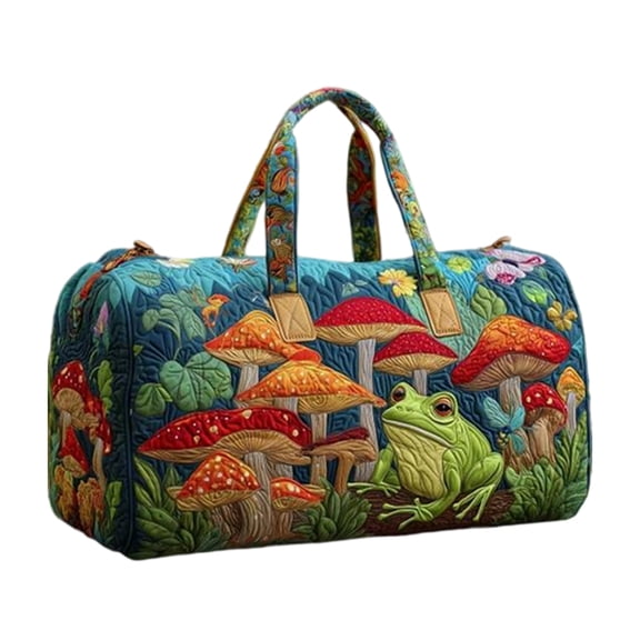 3D Embroidered Wildlife Canvas Travel Duffel handbags ā Large Capacity Quilted Shoulder Bag for Unisex Outdoor, Gym, and Weekend Use