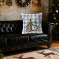 thumbnail image 4 of NWOKYZGH 1Pc Winter Snowman Joy Snowflake Christmas Throw Pillow Covers, Xmas Tree Winter Holiday Blue Buffalo Plaid Cushion Case Decoration for Sofa Couch, 4 of 6