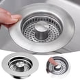 thumbnail image 2 of 3 Pieces Kitchen Sink Stopper Strainer Garbage Disposal Plug, Stainless Steel Universal Anti-Clogging Kitchen Sink Filter Sieve Basket Strainer, Wide Rim for Kitchen Sink Drain (Silver), 2 of 3