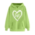 thumbnail image 2 of SOOMLON Valentines Day Hoodies for Women Girl Friend Valentines Gift Plus Size Tunic Long Sleeve Scoop Neck Sweatshirts Tops Funny Heart Graphic Pullovers Shirts Fashion Festival Clothes 2025 Green M, 2 of 5