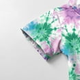thumbnail image 6 of Delliss Toddler Hawaiian Shirt Tie-Dye Hawaiian Short Sleeved Shirt Button Shirt Party Holiday Camp Casual Top, 6 of 7