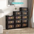 thumbnail image 2 of Jopath Plastic Folding Storage Cabine,5 Tiers Collapsible Storage Bins with Magnetic Door and Wheels,Collapsible Closet Organization for Bedroom,Black-5 Tiers, 2 of 8