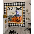 thumbnail image 4 of Halloween Pumpkin Crow Shower Curtain Set ，Waterproof Fabric Shower Curtains Trick Or Treat Black Buffalo Plaid Shower Curtains for Bathroom,Bathroom Decor 72"x84", 4 of 6