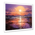 thumbnail image 2 of Designart "Sunset Embrace in Yellow and Purple Oceans II" Coastal Framed Wall Art Decor - Coastal Purple Coastal Sunset Hallway Framed Wall Art Decor, 2 of 6