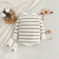 thumbnail image 2 of CLOISE Infant Bodysuits for Girls Button Long Sleeve Rompers White 3 Months, 2 of 8