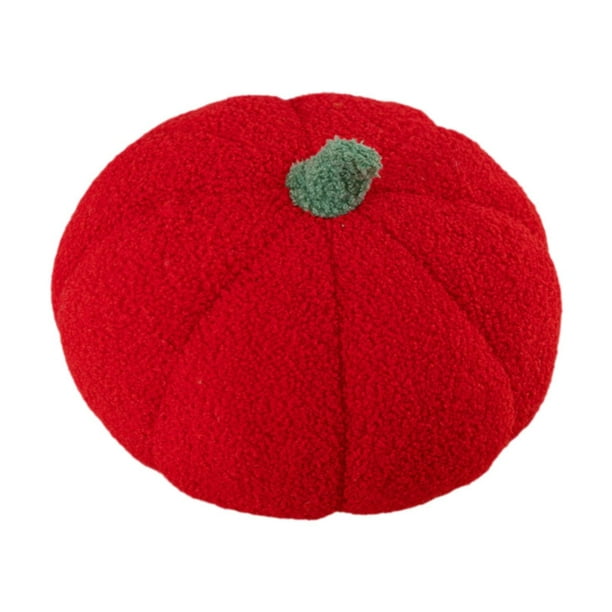 Cojín decorativo para dormitorio, lectura, vacaciones, peluche, calabaza Rojo
