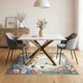 thumbnail image 3 of ODIKA 5'x7' Washable Area Rug Vintage Butterfly Bouquet Delicate Petal Border Scattered Boho for Dining Room, Under Table, Home Office, Non-Slip Chair-Friendly, 3 of 7