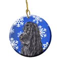 thumbnail image 1 of Black Cocker Spaniel Winter Snowflakes Ceramic Ornament, 2.81 Dia, 1 of 1
