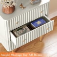 thumbnail image 2 of HLR Modern White Wood Dresser with 3 Drawers & Fluted Texture, Organizer for Bedroom, Chest of Drawers, 2 of 7
