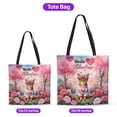 thumbnail image 5 of Hello Valentine’s Day Abyssinian Flower Crown Romantic Pink Floral All Over Print 3D Canvas Tote Bag Cat Lover Kitten Owner Gifts Reusable Handbag - 00031, 5 of 5