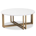 thumbnail image 1 of Baxton Studio Maeve Modern and Contemporary Gold Finished Metal Coffee Table With Faux Marble Tabletop, 1 of 5