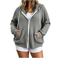 thumbnail image 4 of Nugftut Hoodies for Women Plus Size Full Zip-Up Jacket Oversized Lightweight Sweatshirts Baggy Workout Hoodies with Pockets, 4 of 8
