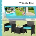 thumbnail image 6 of Costway 3PCS Patio Wicker Furniture Set Storage Table W/Protect Cover Turquoise, 6 of 10