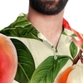 thumbnail image 5 of Peach Men's Short Sleeve Poplin Shirt, Casual Button Down Shirts, Printed Summer Beach Shirt, Unisex Casual Button Down Top, 5 of 6