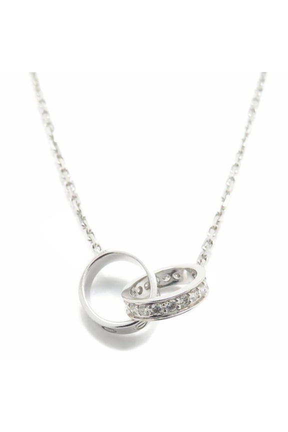 Pre-Owned CARTIER Cartier Mini Love Necklace Diamond 18K White Gold Women's 294930 (Good)
