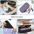 thumbnail image 7 of TEQUAN Large Capacity Pencil Case, Violet Floral Lavender Pattern Pencil Pouch 2 Compartments Pencil Bag (Black), 7 of 7
