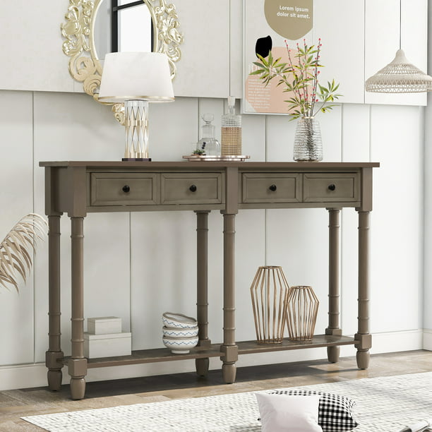 Console Table With Bottom Shelf, How To Build A Hall Table With Drawers