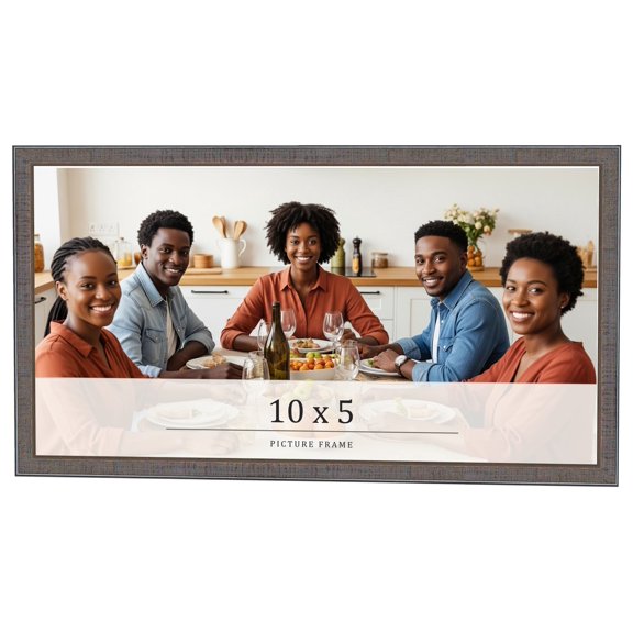 10x5 IN Frame Blue Kingsley Pewter Solid Wood Picture Frame Width 0.75 Inches |Interior Depth 0.5