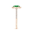 thumbnail image 3 of Angara Natural 0.66 Ct. Emerald with Diamond Halo Ring in 14K Rose Gold for Women (Ring Size: 3.5), 3 of 10