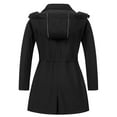 thumbnail image 2 of Chrisuno Womens Plus Size Lined Rain Jacket Women's Windbreakers Lightweight Hiking Women Fall Trench Coat Softshell Fleece Jackets With Hood Black 2X, 2 of 5