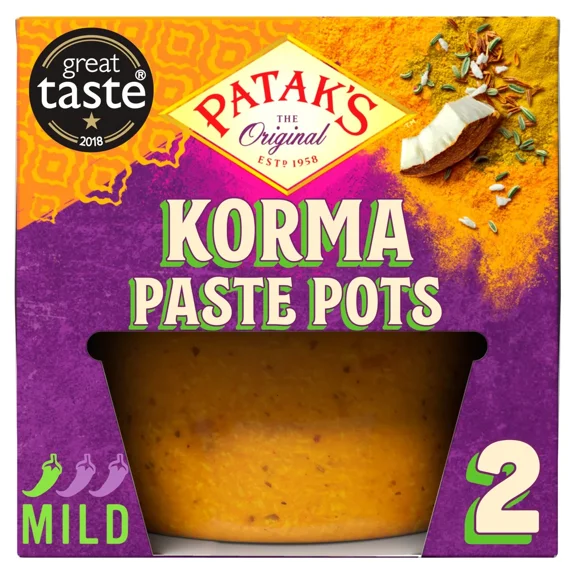 Pataks Korma Paste Pots 2X70g, Imported from Britain