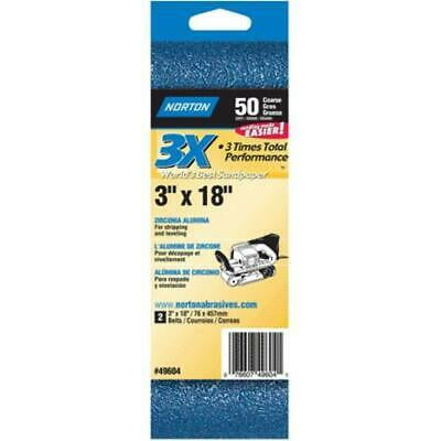 

1unit Norton 02231 High Performance Sanding Belt 50 Grit 3 x 18