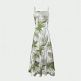 thumbnail image 4 of Womens Summer Beach Dresses Spaghetti Strap Vacation Cami Dress Sleeveless Aline Maxi Sundress Army Green, S, 4 of 7