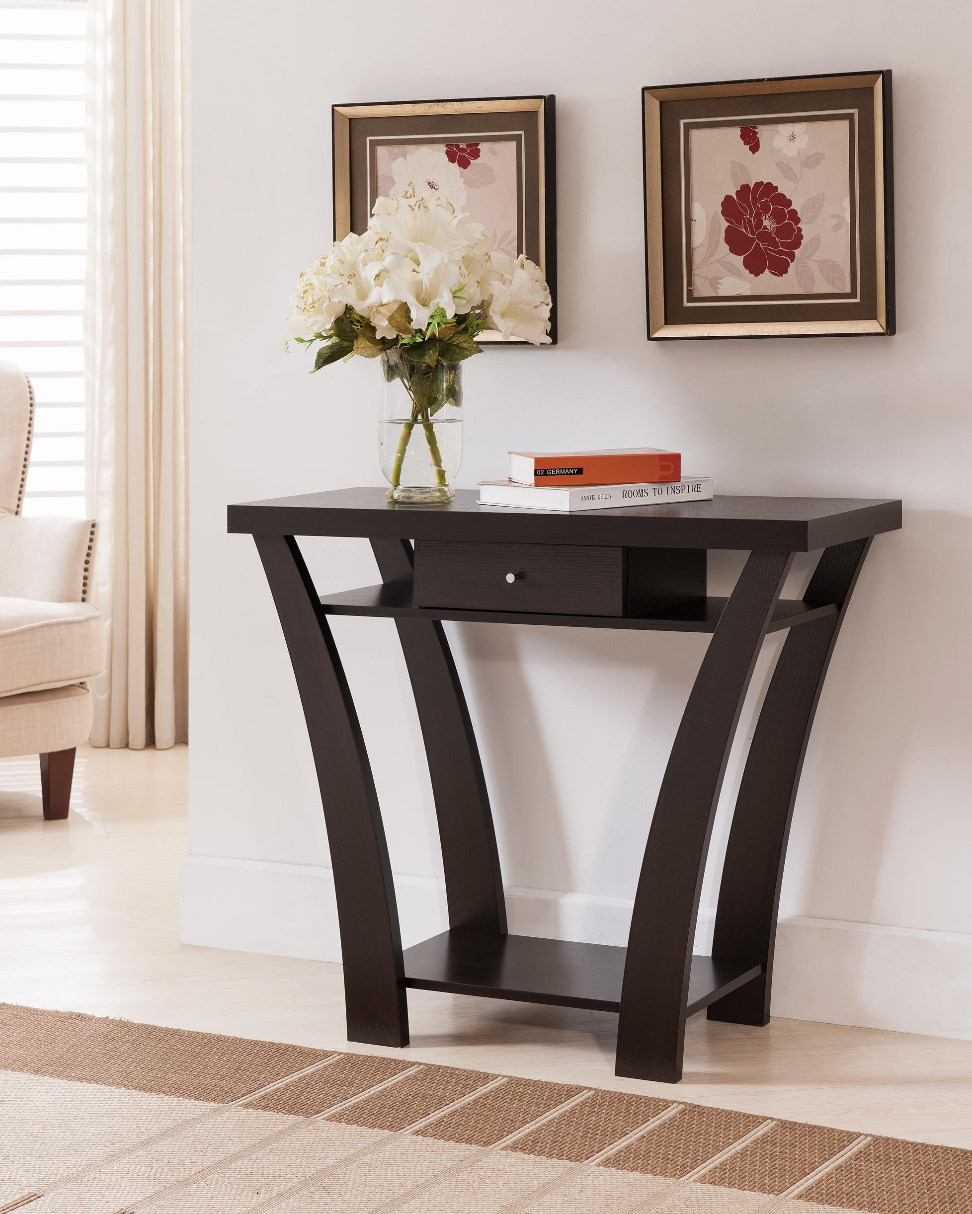 Dina Single Drawer Cut Out Design End Table