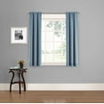 thumbnail image 2 of Eclipse Phoenix Solid Blackout Curtains, Set of 2, 63 Inch Long Blackout Curtains, 37"W x 63"L, Blue Linen, 2 of 7