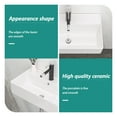 thumbnail image 4 of 21"×12"×5" White Ceramic Rectangular Wall-mounted Bathroom Sink with Single Faucet Hole and Overflow Hole, 4 of 10