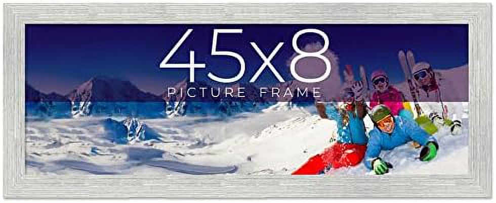 45X8 Frame Barnwood White Solid Wood Picture Frame Width 1.5 Inches ...
