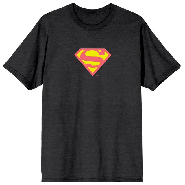 Superman Logo Comic Style Back Hit Adult Black T-Shirt