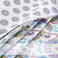 thumbnail image 3 of Juego de cama reversible con estampado floral de cachemira, color lila, lavanda y morado, cubrecama ligero para todas las estaciones (morado, tamaño Queen, 3 piezas), 3 of 5