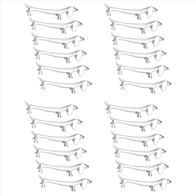 24 Piezas Soporte de Palillos de Perro PequeñO Soporte de Palillos Dachshund AleacióN de Zinc Tenedor Soporte de Cuchara Vajilla Soporte Herramienta