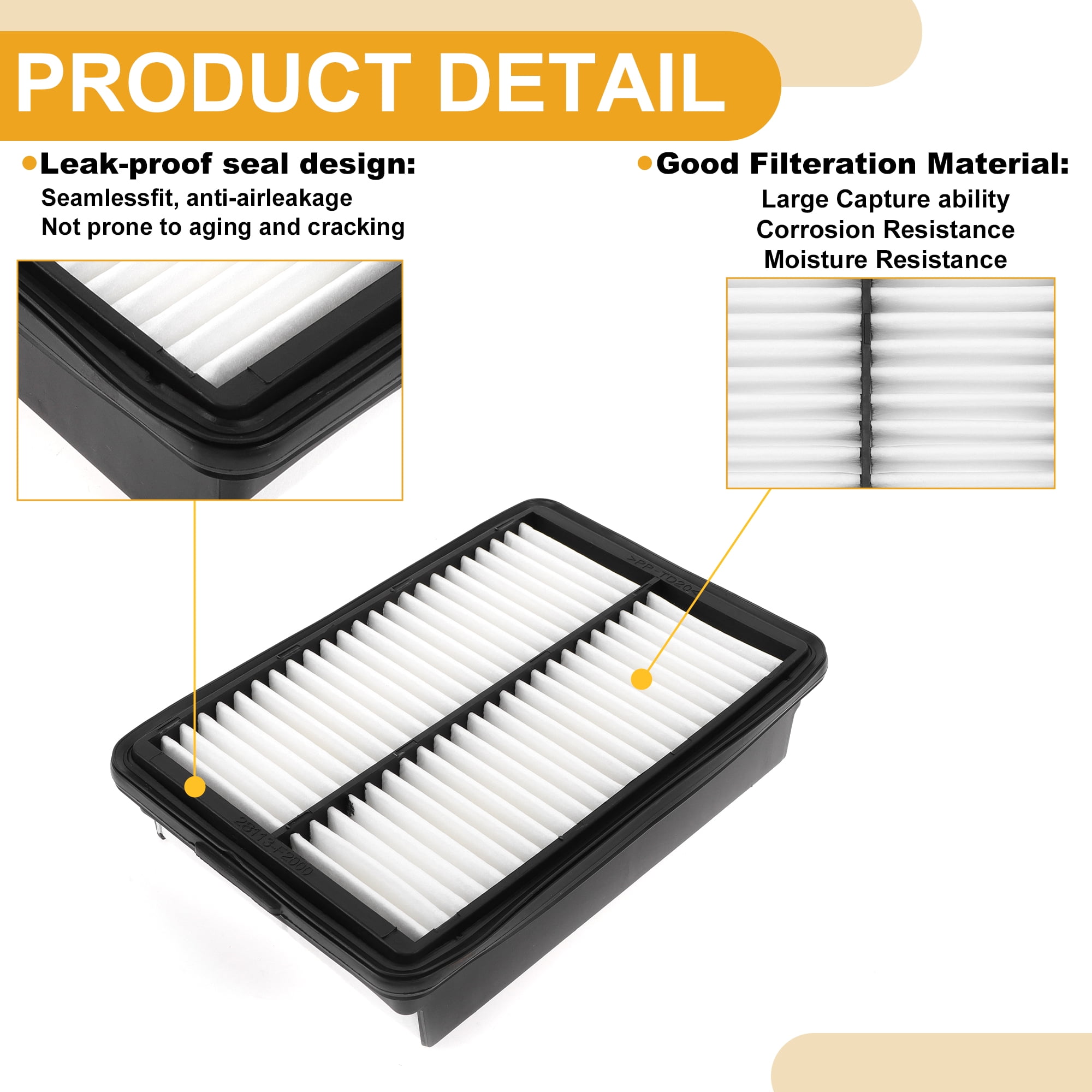 Unique Bargains Engine Air Filter No.28113F2000 for Kia Forte 1.6L 2.0L 2019-2024