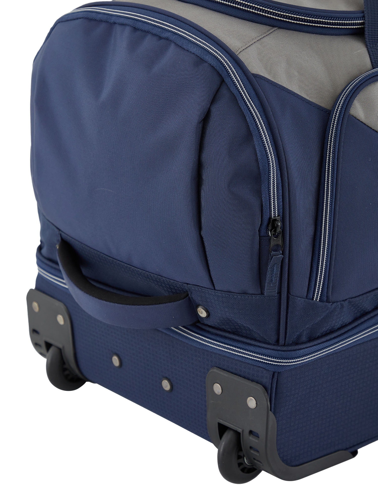 Wrangler 30" Drop-Bottom Rolling Duffel with Telescopic Handle - Navy Blue