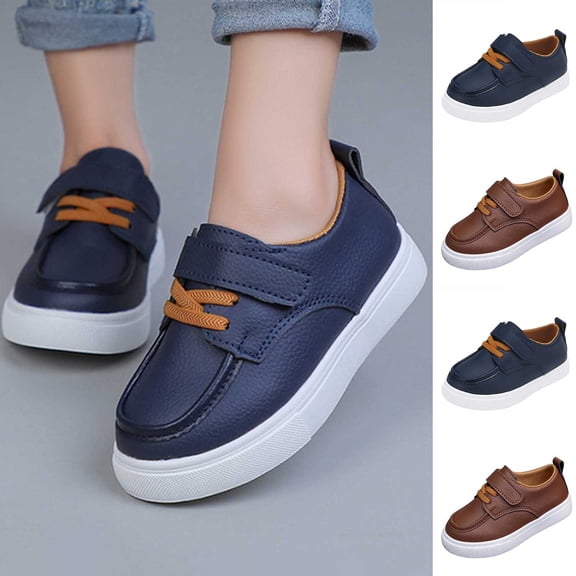 Girls Casual Sneakers Hook and Loop Flat Low Top Walking School Shoes Outdoor Playing Comfort Footwear