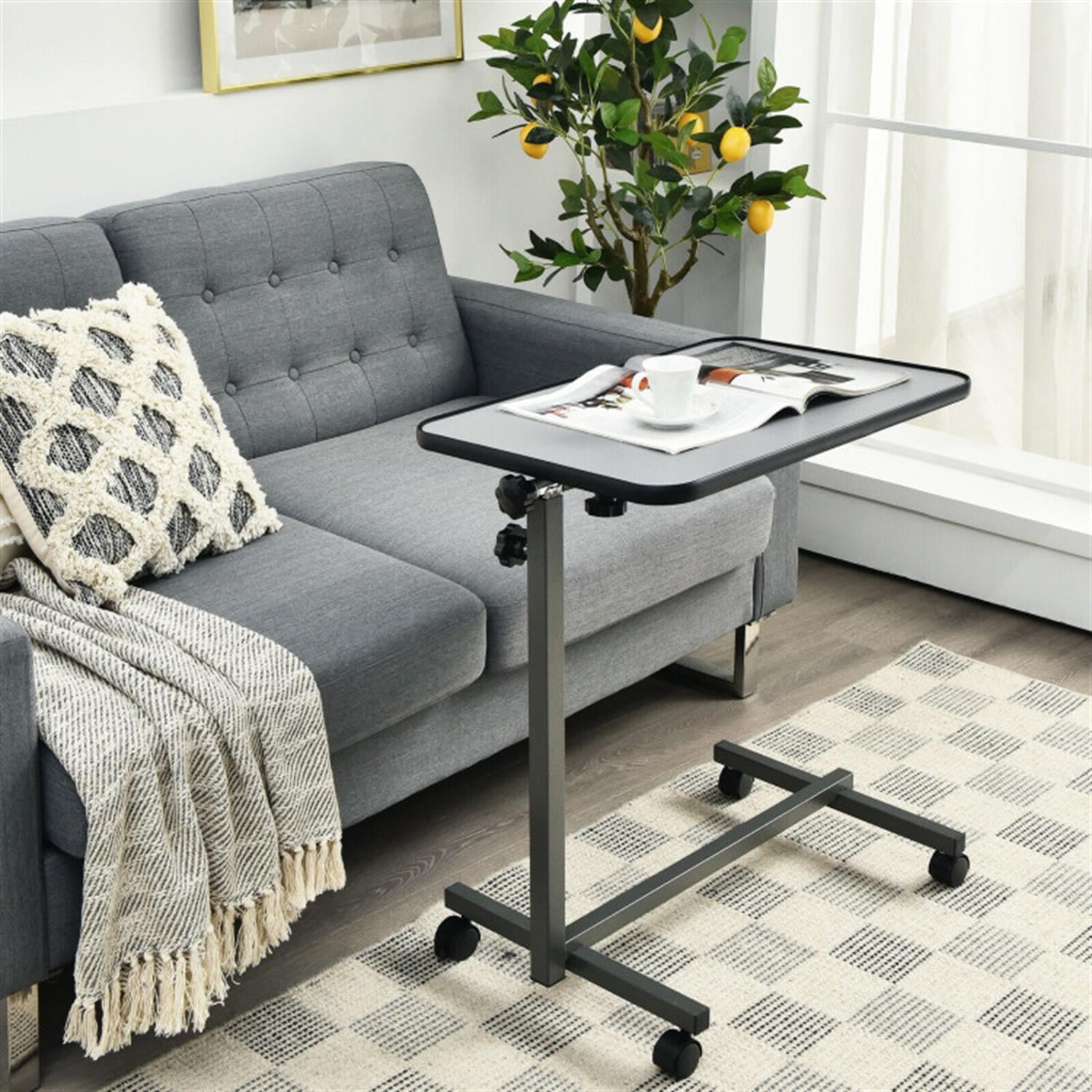 Demi Bonn Overbed Rolling Food Tray Table, Laptop Workstation for Laptops, Books, Tablets, and Art, Balck