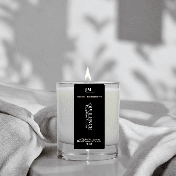 Opulence: 9 Oz Soy Wax Candle with Wooden Wick