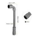Uxcell L Shaped Angled Socket Spanner 19mm CRV Double Ended Metric Hex
