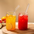 thumbnail image 4 of Juego de vasos de vidrio DWTS DANWEITESI de 16 onzas con tapas, pajitas, 8 unidades, 4 of 6